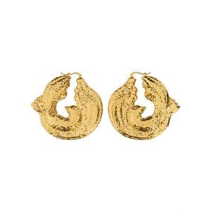 NINA RICCI Hammered Hoop Earrings Women GOLD
